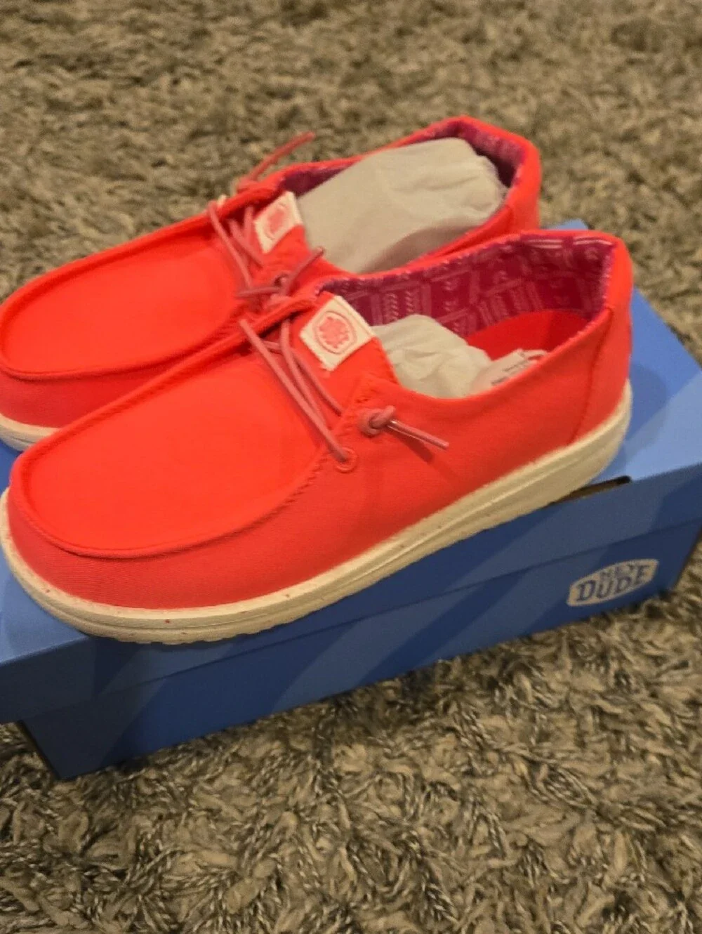 Hey Dude Pink canvas slip-on shoes